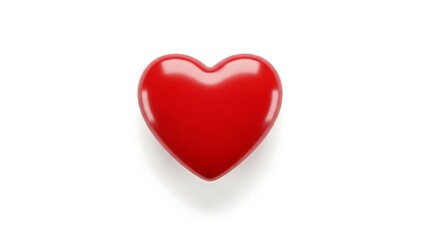 Fototapeta premium High quality stock photograph of a single red heart With shadow. AI GENERATED.