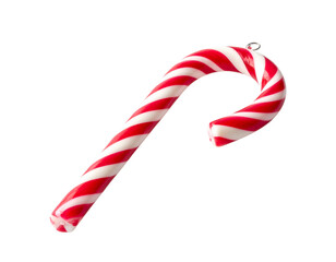 Obraz premium A classic red and white striped hooked confectionary item on black