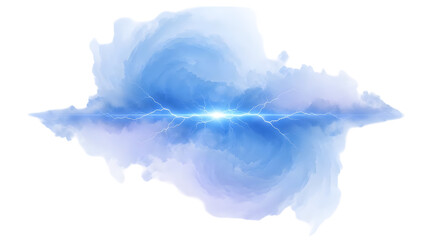 Abstract blue and white artwork with glowing line