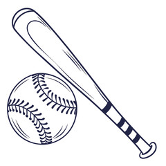 Baseball bat and ball