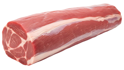 Raw pork loin with visible marbling and meat texture