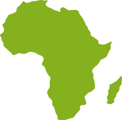 Fototapeta premium Green Silhouette Map of the African Continent.
