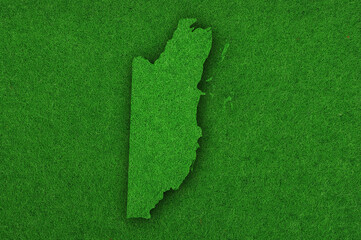 Karte von Belize auf gr&uuml;nem Filz