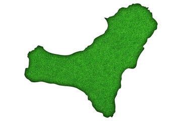 Karte von El Hierro auf gr&uuml;nem Filz