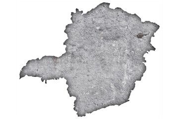 Karte von Minas Gerais auf verwittertem Beton