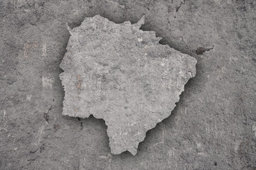 Karte von Mato Grosso do Sul auf verwittertem Beton