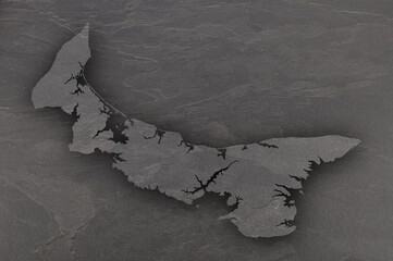 Karte von Prince Edward Island auf dunklem Schiefer