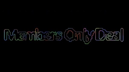 Members Only Deal Text with Neon Outline Effect on transparent Background