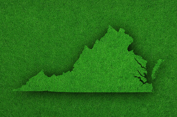 Karte von Virginia auf gr&uuml;nem Filz