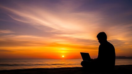 silhouette of a woman doing yoga