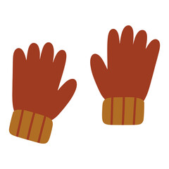 Pair of cozy knitted gloves protecting hands from cold