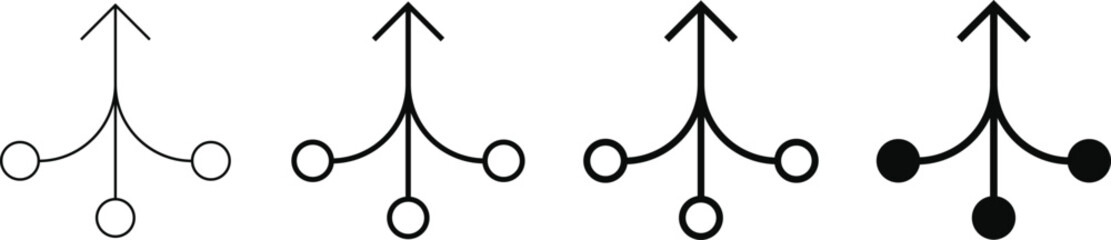 Data Integration Icons. Consolidated database symbol. Information merging graphic design. Cloud computing and processing regulation signs
