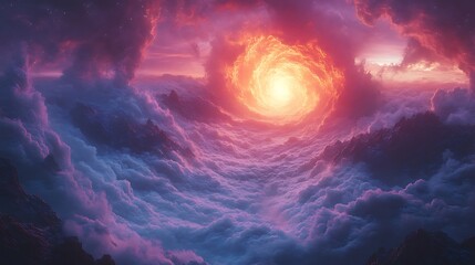 Abstract cloud vortex landscape