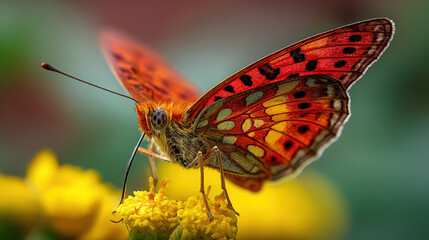 Cinematic Macro Portrait of Spotted Butterfly