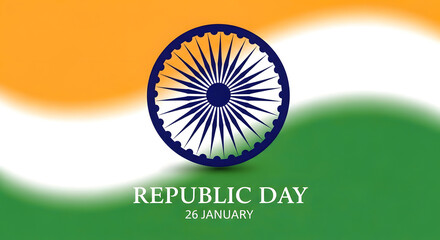 Indian republic day celebration with national flag ashoka chakra