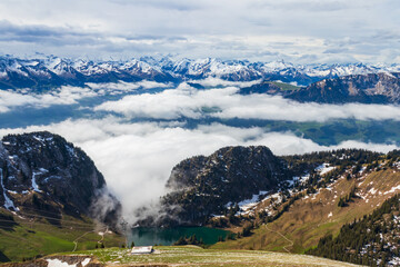 Beautiful view from Stockhorn mountain in Bernese Oberland, Switzerland