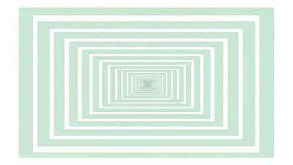 Abstract Rectangular Tunnel Illusion with Fading Green and White Lines.
