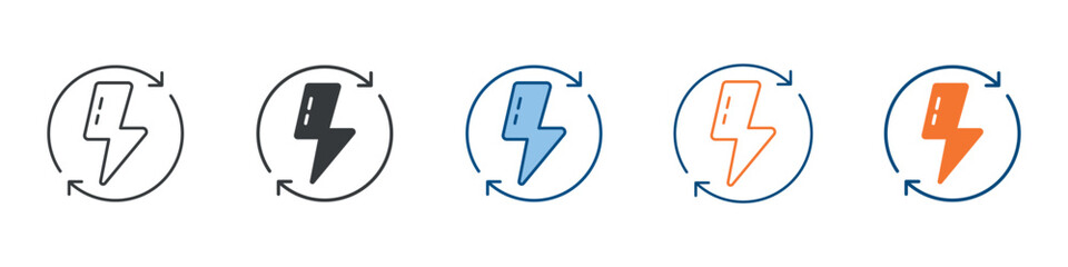 Energy Icon Set Multiple Style Collection 