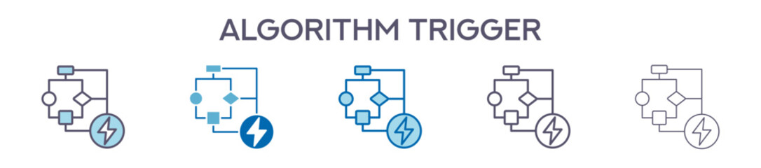 Obraz premium Algorithm Trigger Element For Design Graphic - Multi Styles. Vector Illustration Of Two Colored And Black. Multiple Icons Designs Can Be Used For Mobile, Ui, Web 