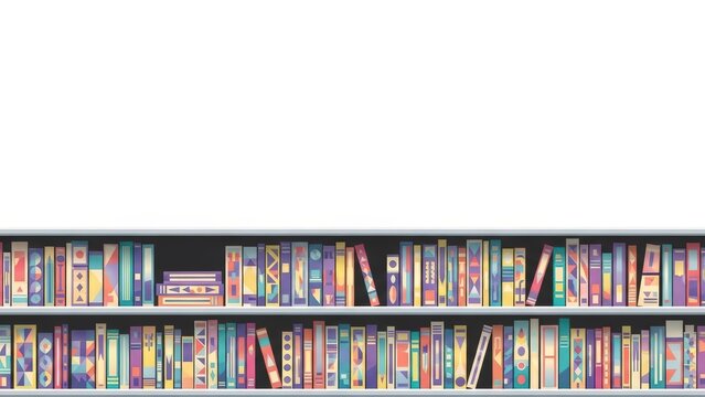 Bookshelf filled with various colorful books, a symbol of knowledge and education. - Powered by Adobe