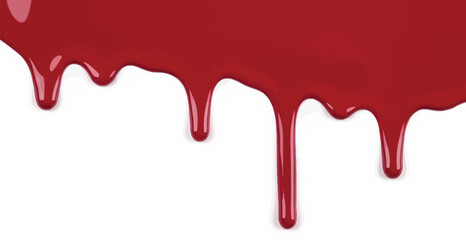 Abstract red and white art with dripping effect red blood drop