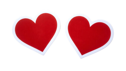 Interlocking Red Hearts Symbolizing Love and Unity on White Background
