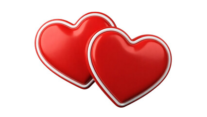 Interlocking Red Hearts Symbolizing Love and Unity on White Background