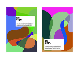 Abstract Contemporary Graphic Background with Vibrant Colors and Soft Shapes