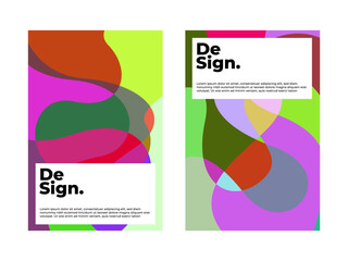 Colorful Abstract Poster Layout with Overlapping Shapes for Creative Design