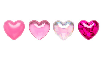 Obraz premium Collection of pink heart shaped jewels and objects