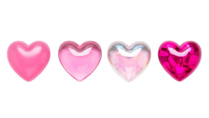 Collection of pink heart shaped jewels and objects