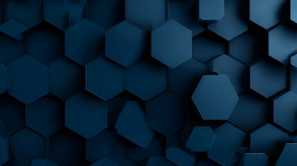 Obraz premium Dark Blue Hexagonal Geometric Abstract Background graphic