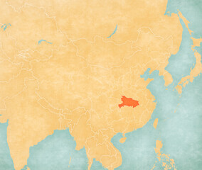Map of China - Hubei