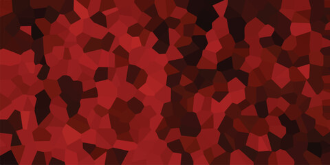 Vibrant abstract mosaic background composed of irregular red and dark red polygonal shapes creating a crystalline or stained-glass effect with energetic and bold visual appeal for design projects