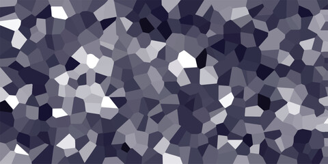 Mosaic of irregular polygonal shapes in shades of dark blue and white creates a fragmented, geometric abstract background with a crystalline or shattered glass effect and a modern, textured appearance