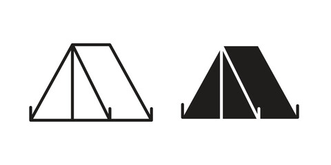 Camping icons vector. Line and glyph design with editable stroke © Abstractor