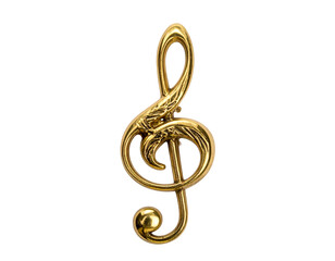 Obraz premium Ornate golden treble clef with swirling embellishments