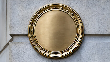 A metallic plaque fixed to a wall, suitable for use as a memorial or decorative item