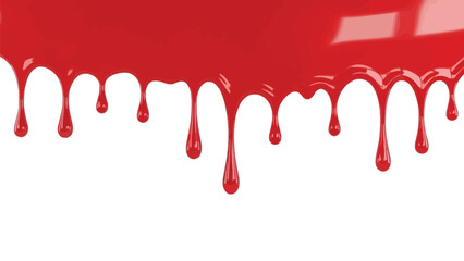 Red blood dripping effect on white background