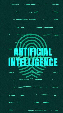 Artificial Intelligence -  technology security concept Minimalist Glitch Effect