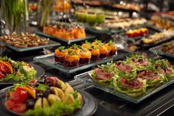 Elegant Wedding Catering Spread Display