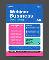 Obraz premium Webinar business learning flyer template