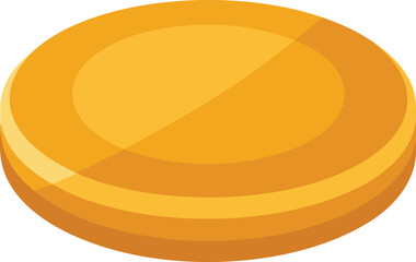 Golden coin flat design element