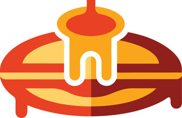 Pancake with syrup flat design