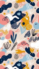 Naklejka premium seamless pattern with fishes