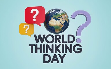 World thinking day awareness campaign logo with question marks