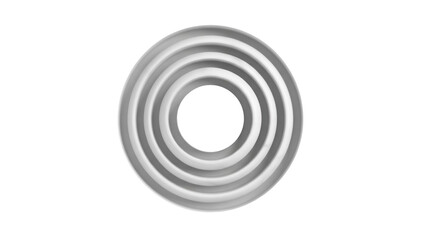 Concentric rings isolated PNG on transparent background, gray circles with depth effect for graphic design and abstract compositions