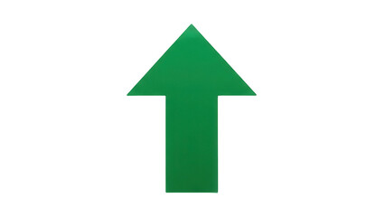 Green arrow pointing up isolated PNG, direction sign for navigation and growth on transparent background © Maria