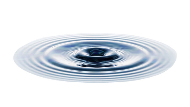 Water ripple effect PNG isolated on transparent background, concentric circles in liquid for graphic design and visual effects