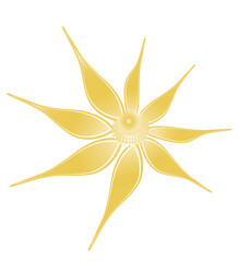 Abstract Flower Design Soft Yellow Geometric Flower Illustration